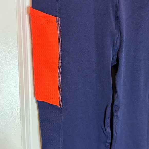 Fabletics ScultKnit High Rise Legging Sports Bra Set Blue Orange XS/S - Picture 6 of 10